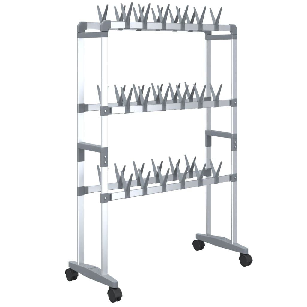 Étagère à chaussures avec roulettes Argenté 66x27x100 cm - XIOS