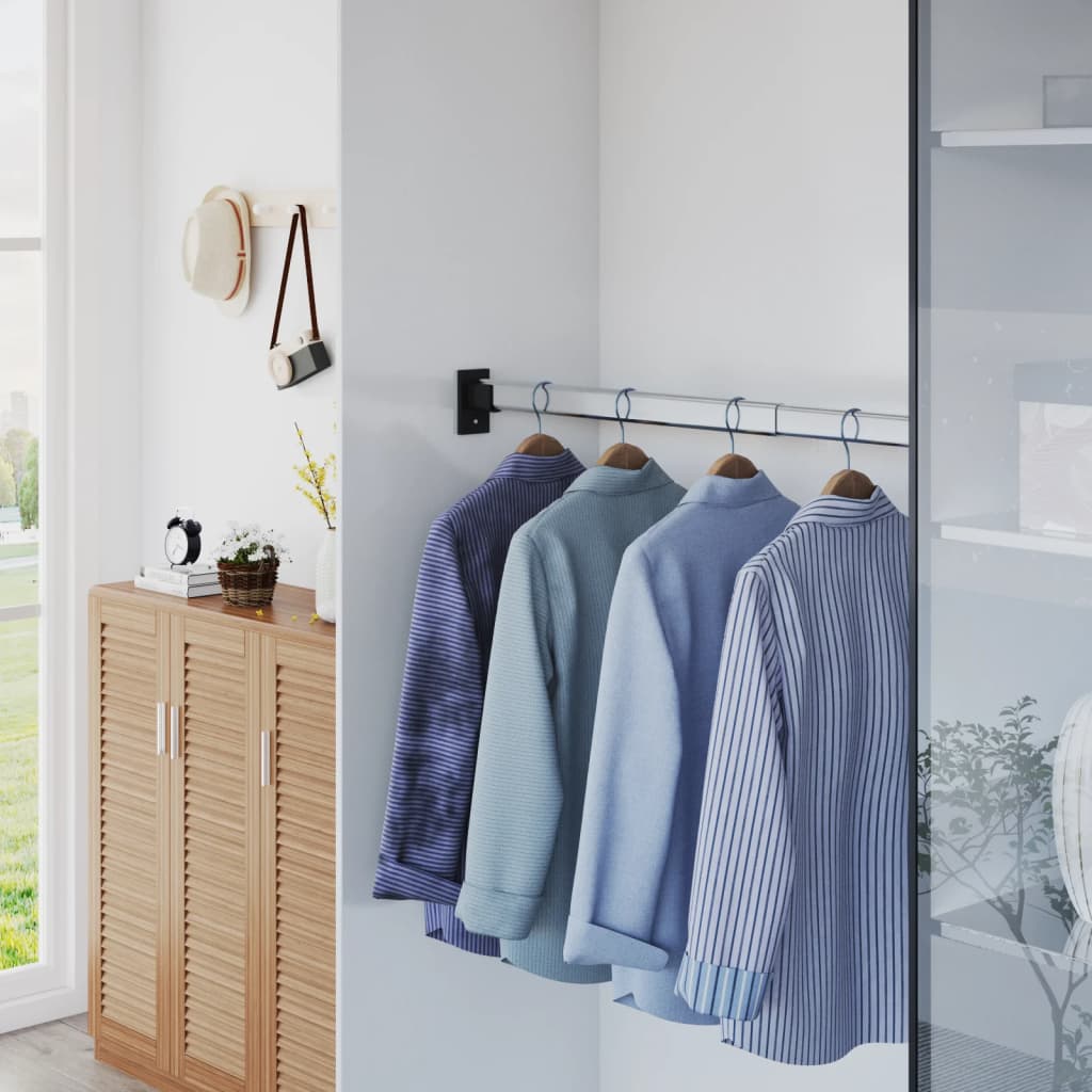 Rails de garde-robe télescopiques 2 pcs Argenté 58-100 cm - XIOS