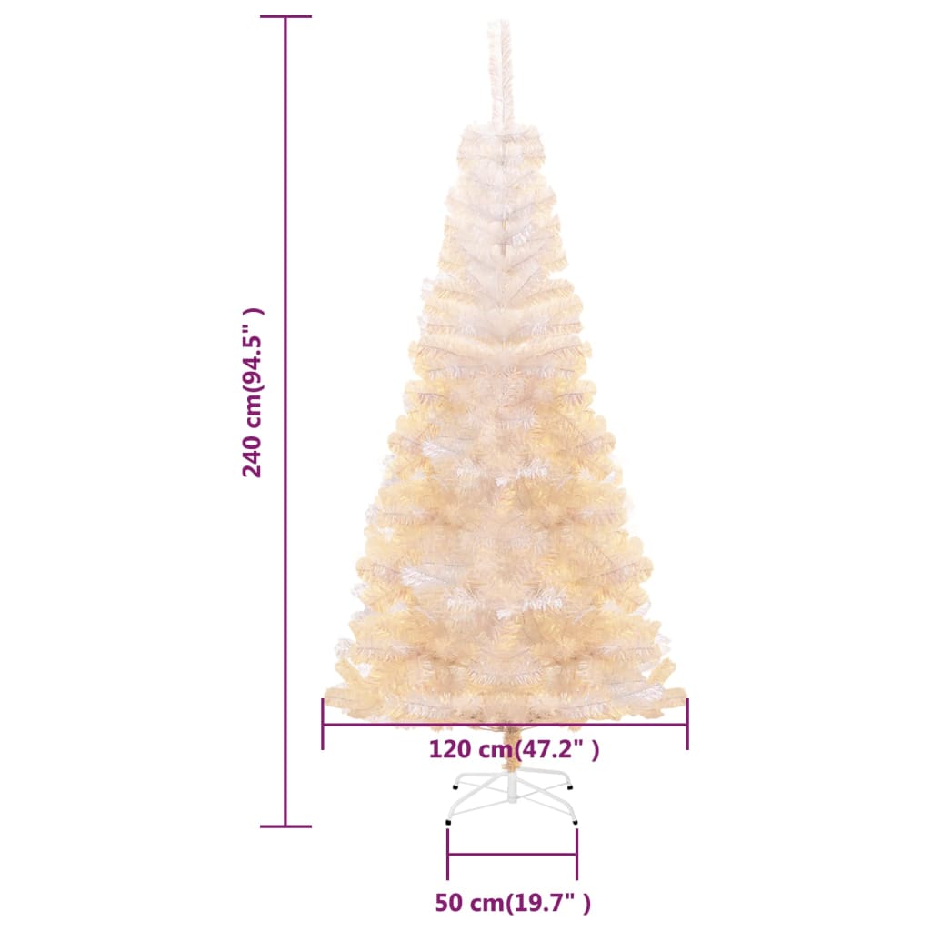 Sapin de Noël artificiel pointes iridescentes Blanc 240 cm PVC - XIOS