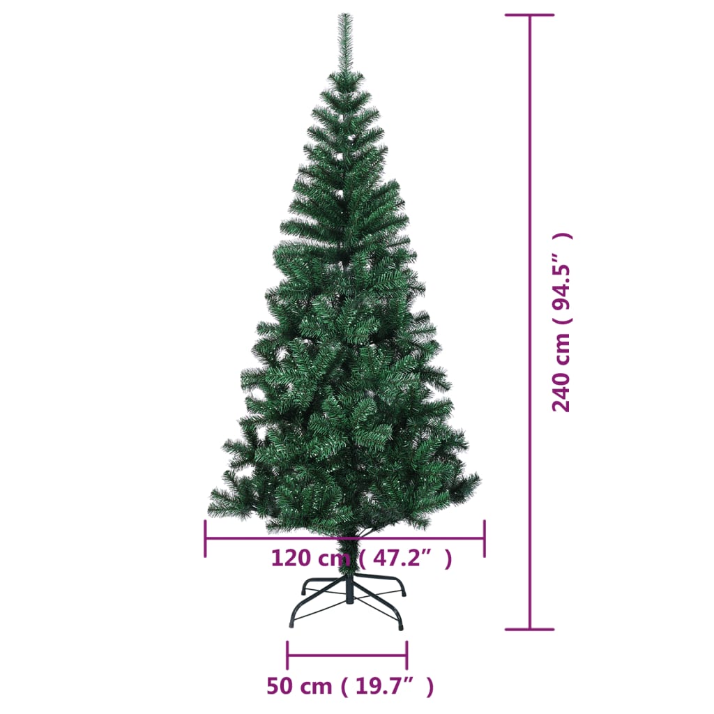 Sapin de Noël artificiel pointes iridescentes Vert 240 cm PVC - XIOS