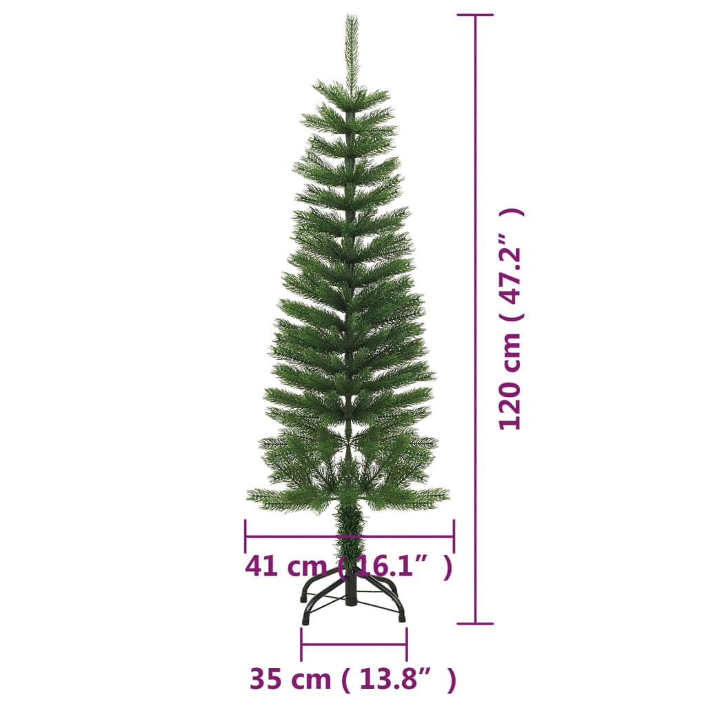Sapin de Noël artificiel mince avec support 120 cm PE - XIOS