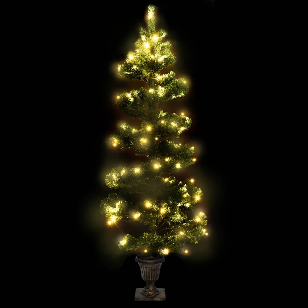 Arbre de Noël hélicoïdal pré-éclairé avec pot vert 120 cm PVC - XIOS