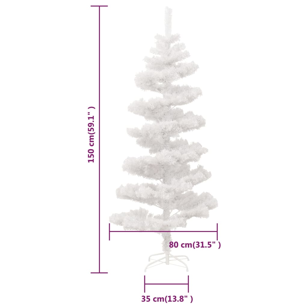Arbre de Noël hélicoïdal pré-éclairé et support blanc 150cm PVC - XIOS