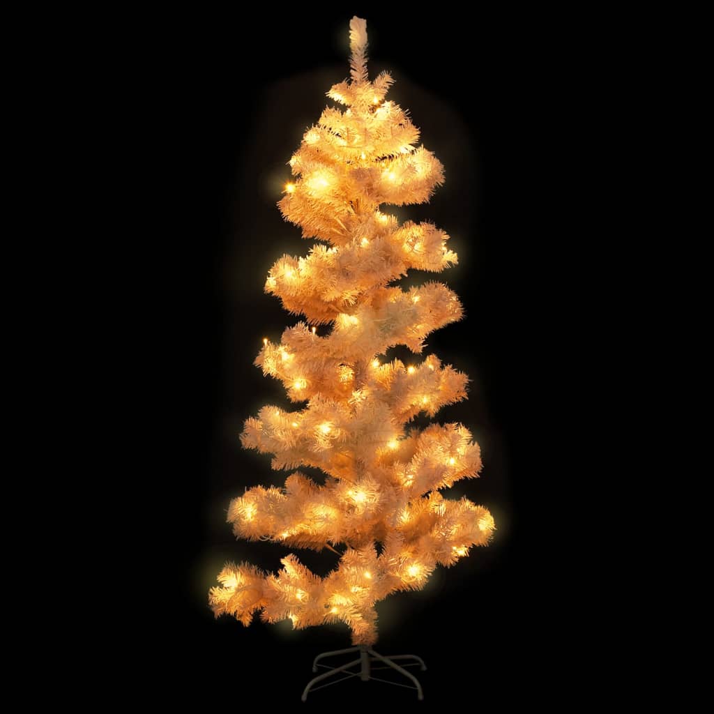 Arbre de Noël hélicoïdal pré-éclairé et support blanc 180cm PVC - XIOS