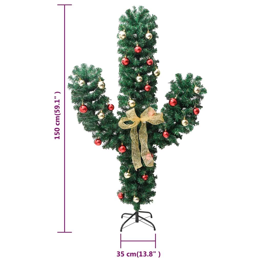 Cactus de Noël avec support et LED Vert 150 cm PVC - XIOS