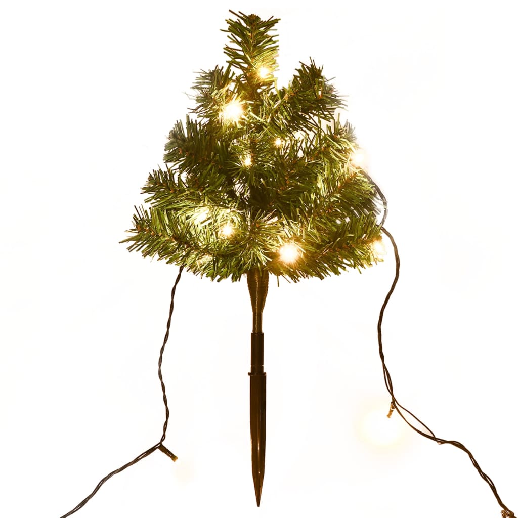 Arbres d'allée de Noël 6 pcs avec LED blanc chaud 45 cm PVC - XIOS