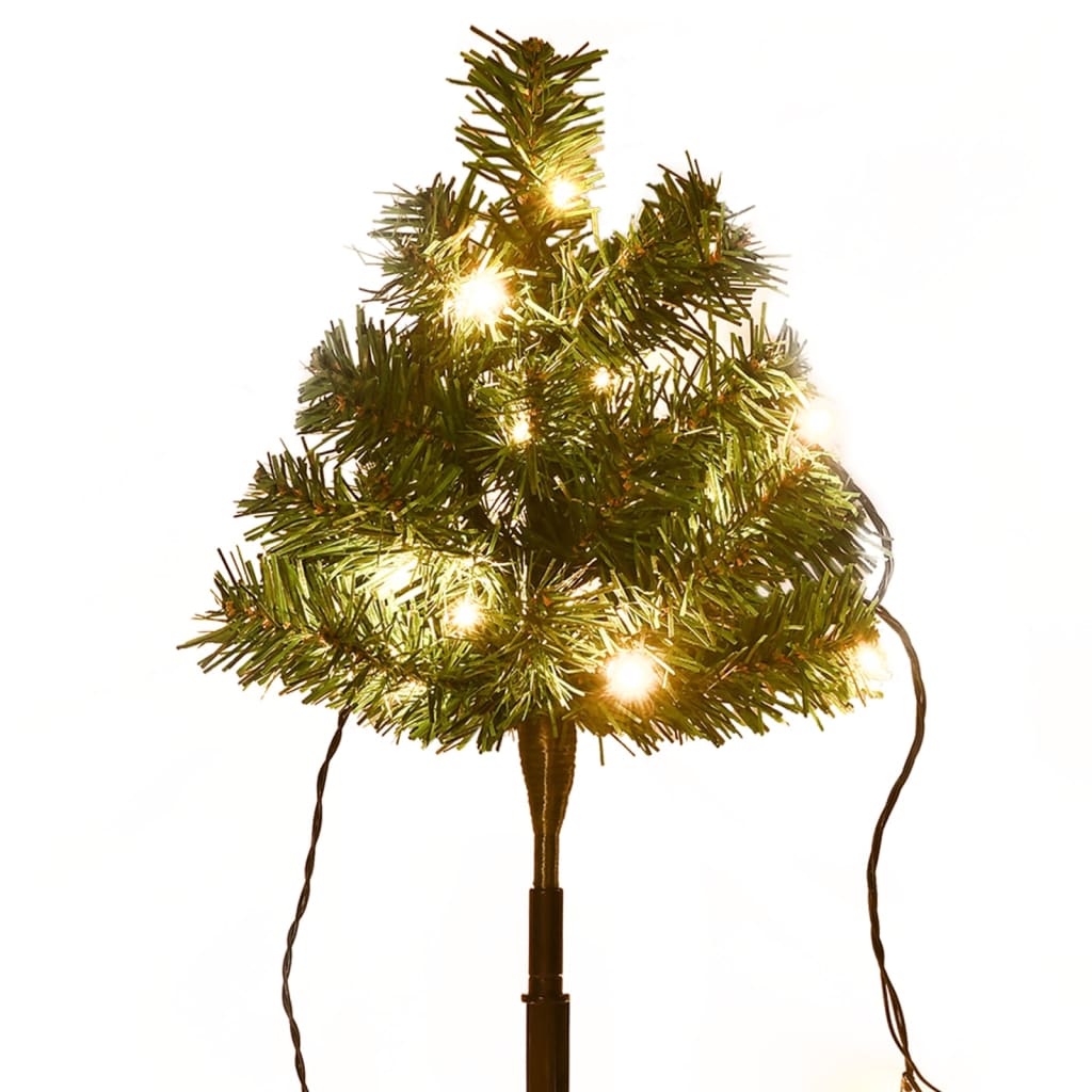 Arbres d'allée de Noël 6 pcs avec LED blanc chaud 45 cm PVC - XIOS