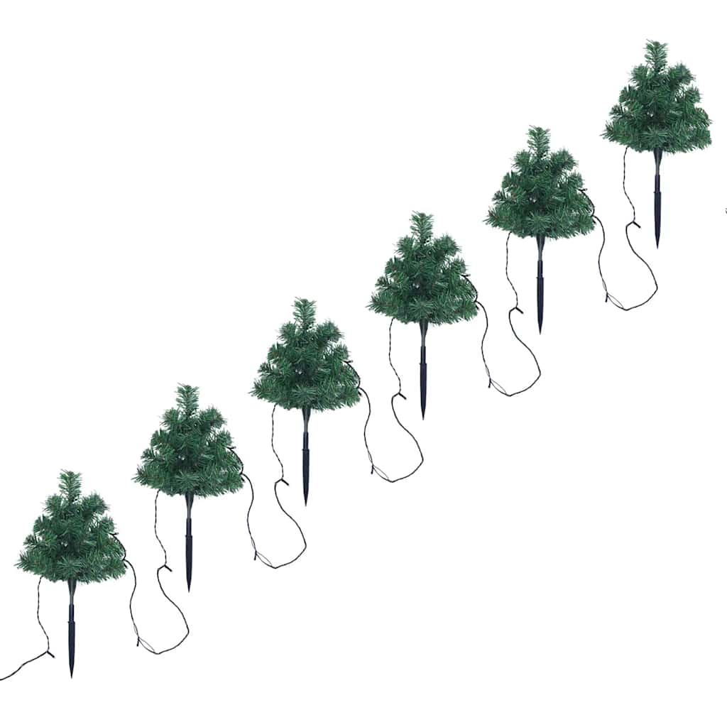 Arbres d'allée de Noël 6 pcs avec LED multicolores 45 cm PVC - XIOS