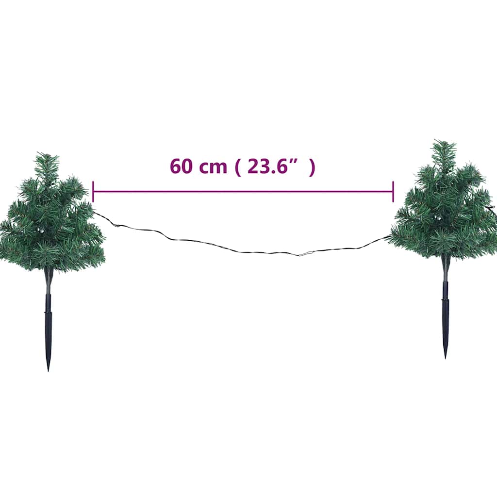 Arbres d'allée de Noël 6 pcs avec LED multicolores 45 cm PVC - XIOS