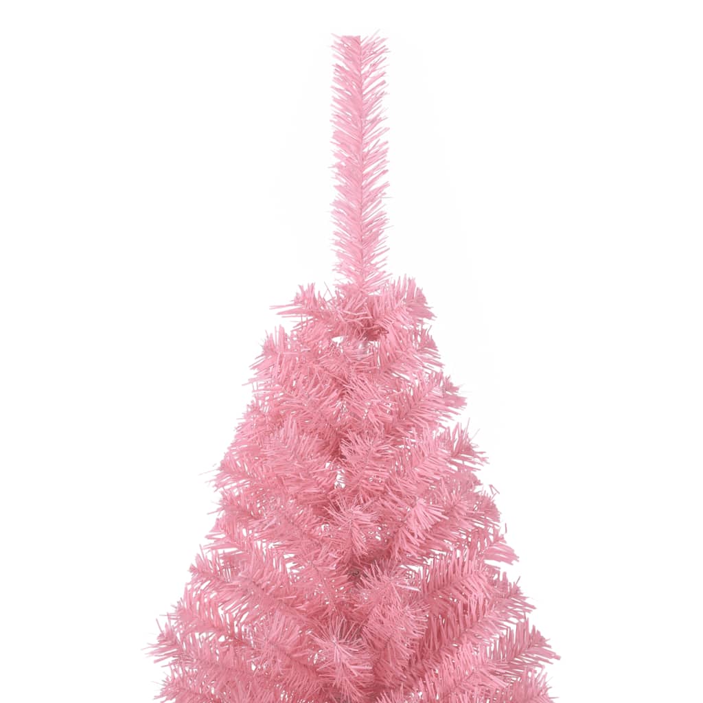 Demi sapin de Noël artificiel avec support Rose 120 cm PVC - XIOS