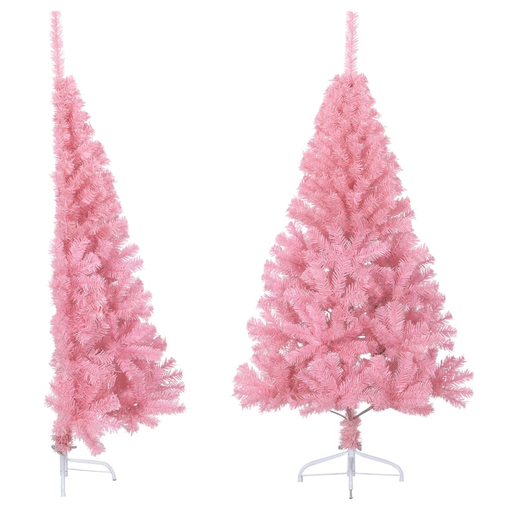 Demi sapin de Noël artificiel avec support Rose 150 cm PVC - XIOS