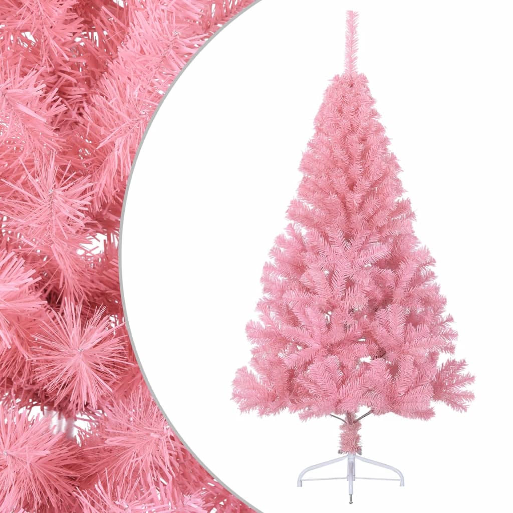Demi sapin de Noël artificiel avec support Rose 150 cm PVC - XIOS