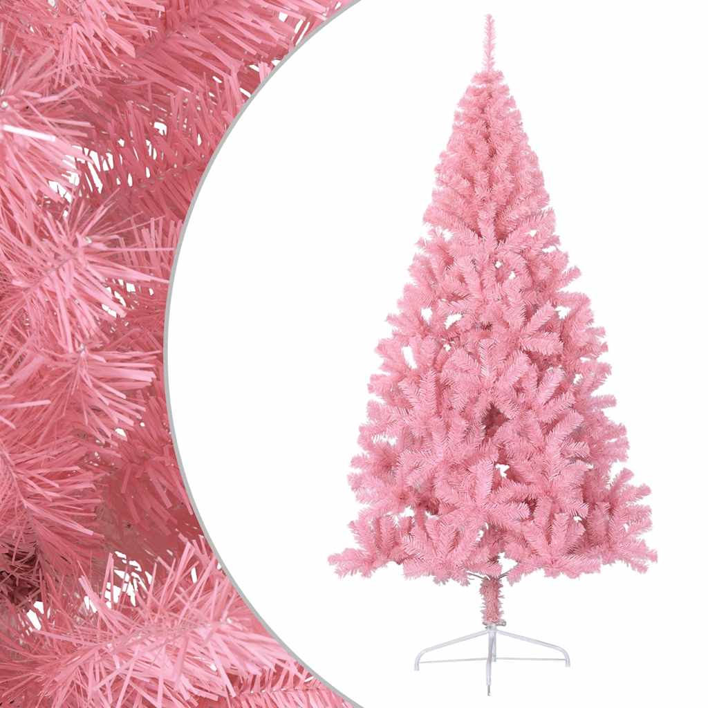 Demi sapin de Noël artificiel avec support Rose 180 cm PVC - XIOS