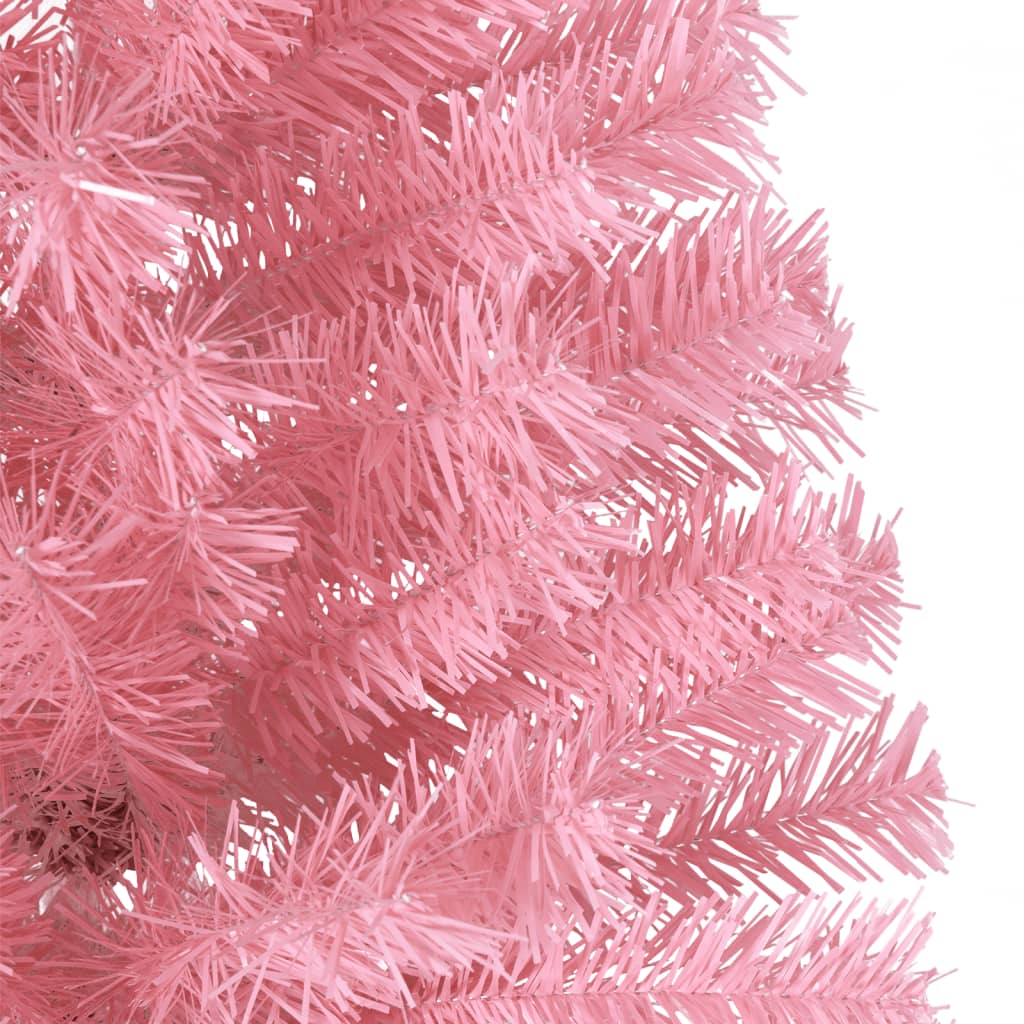 Demi sapin de Noël artificiel avec support Rose 240 cm PVC - XIOS