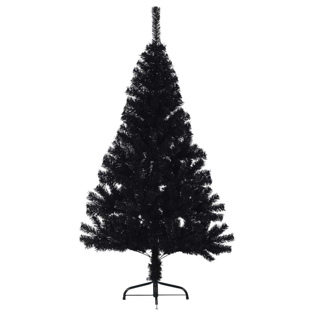 Demi sapin de Noël artificiel avec support Noir 120 cm PVC - XIOS