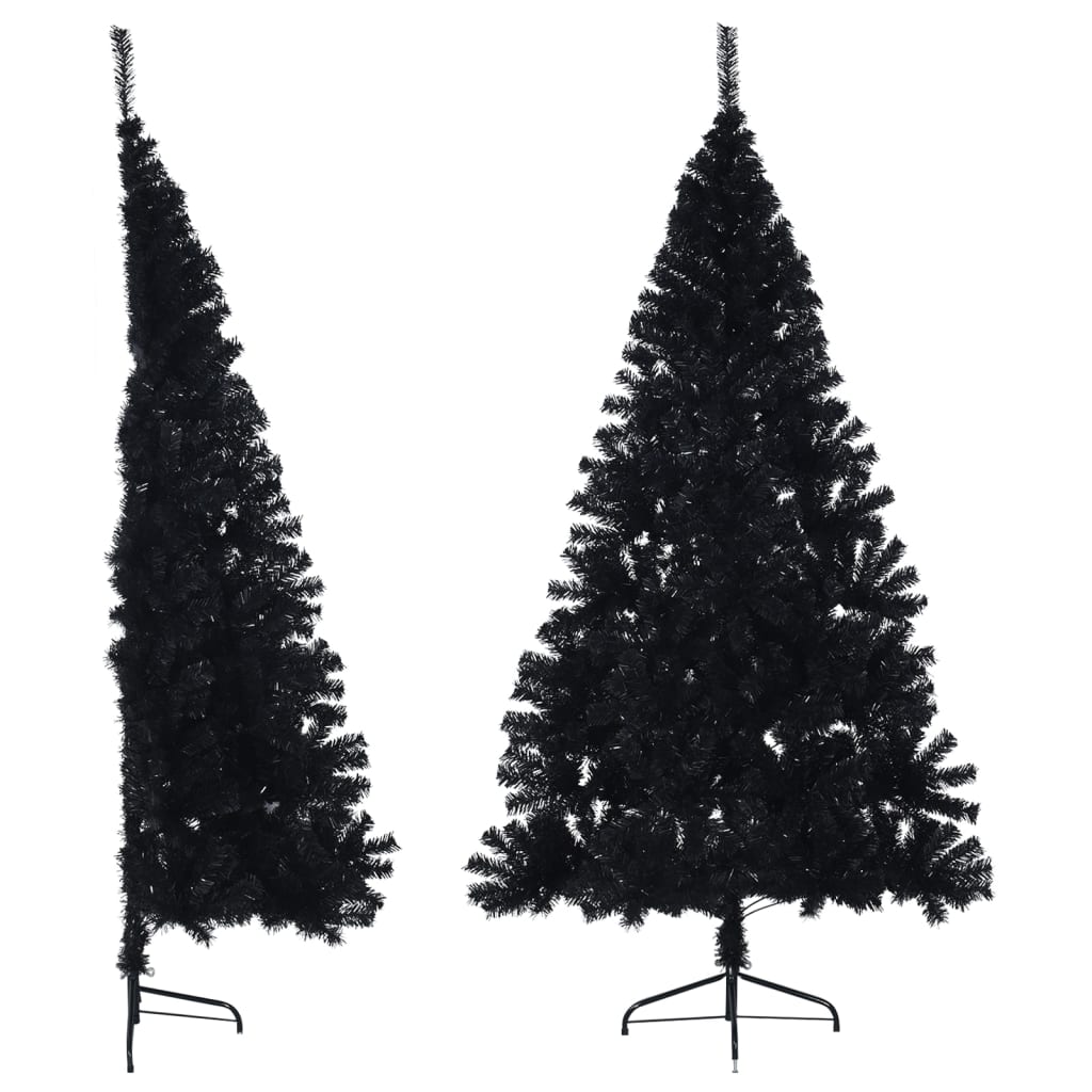 Demi sapin de Noël artificiel avec support Noir 180 cm PVC - XIOS