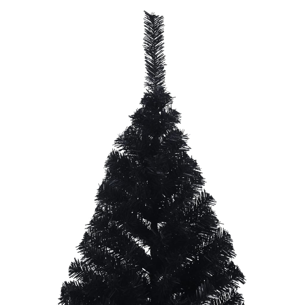 Demi sapin de Noël artificiel avec support Noir 180 cm PVC - XIOS