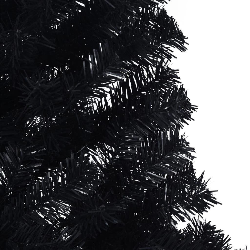 Demi sapin de Noël artificiel avec support Noir 180 cm PVC - XIOS