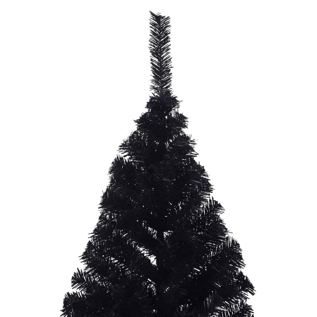 Demi sapin de Noël artificiel avec support Noir 210 cm PVC - XIOS