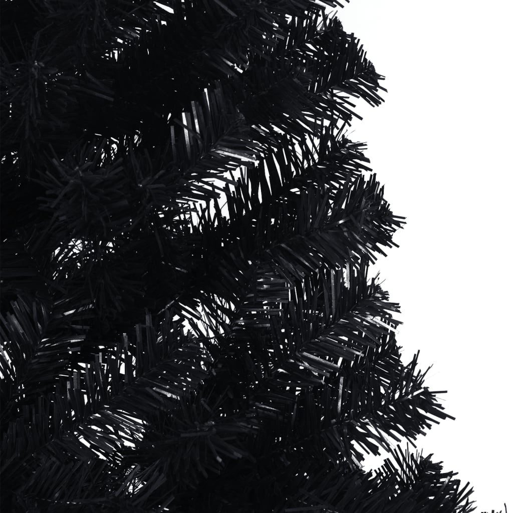Demi sapin de Noël artificiel avec support Noir 210 cm PVC - XIOS
