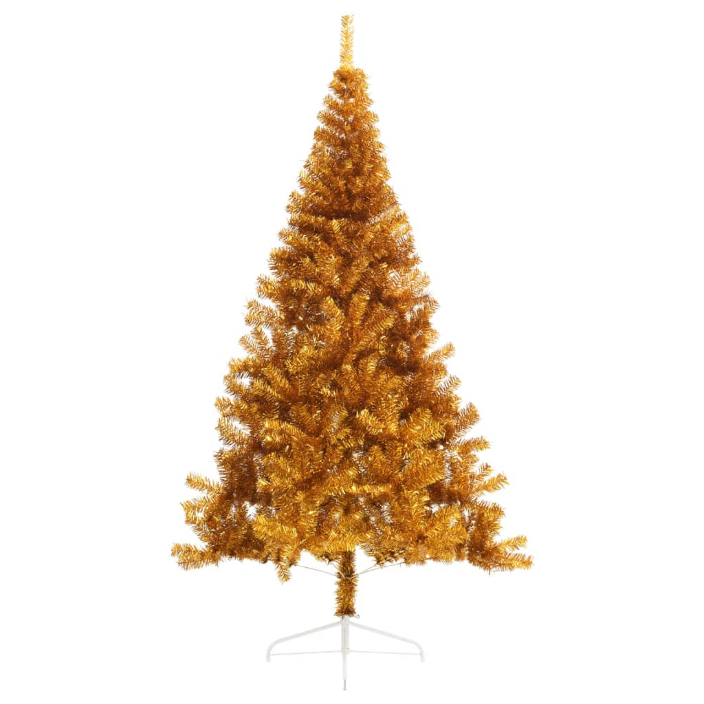 Demi sapin de Noël artificiel avec support doré 240 cm PET - XIOS