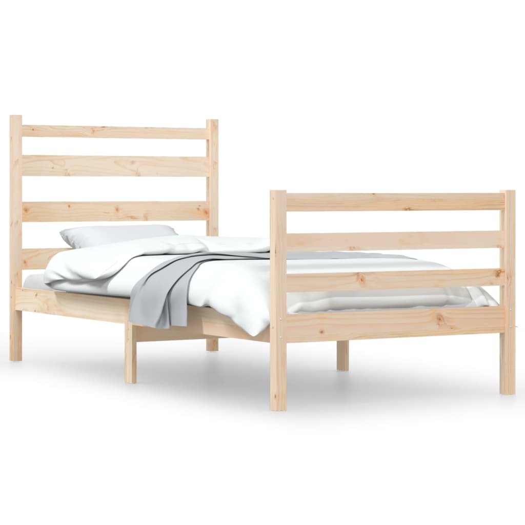 Cadre de lit sans matelas bois de pin massif 90x200 cm - XIOS