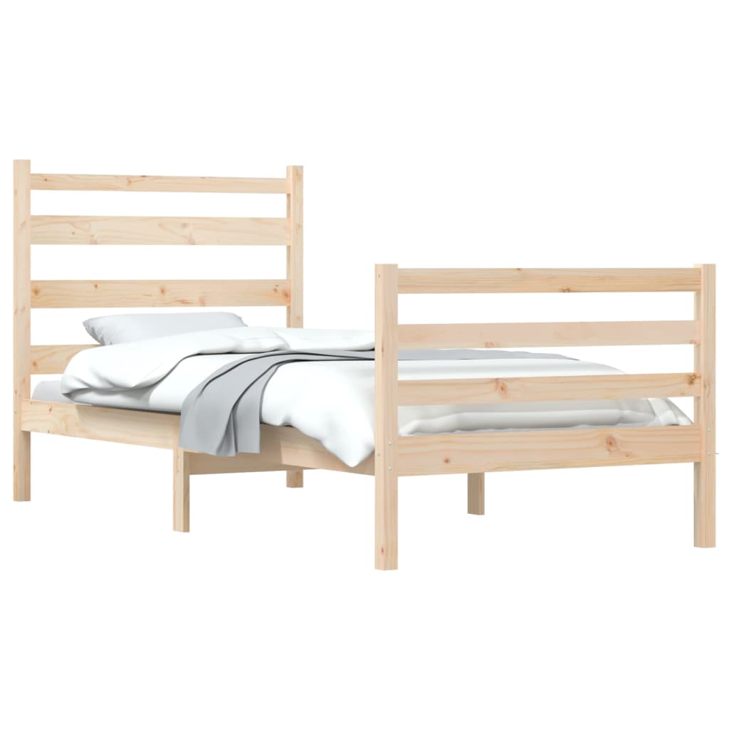 Cadre de lit sans matelas bois de pin massif 90x200 cm - XIOS