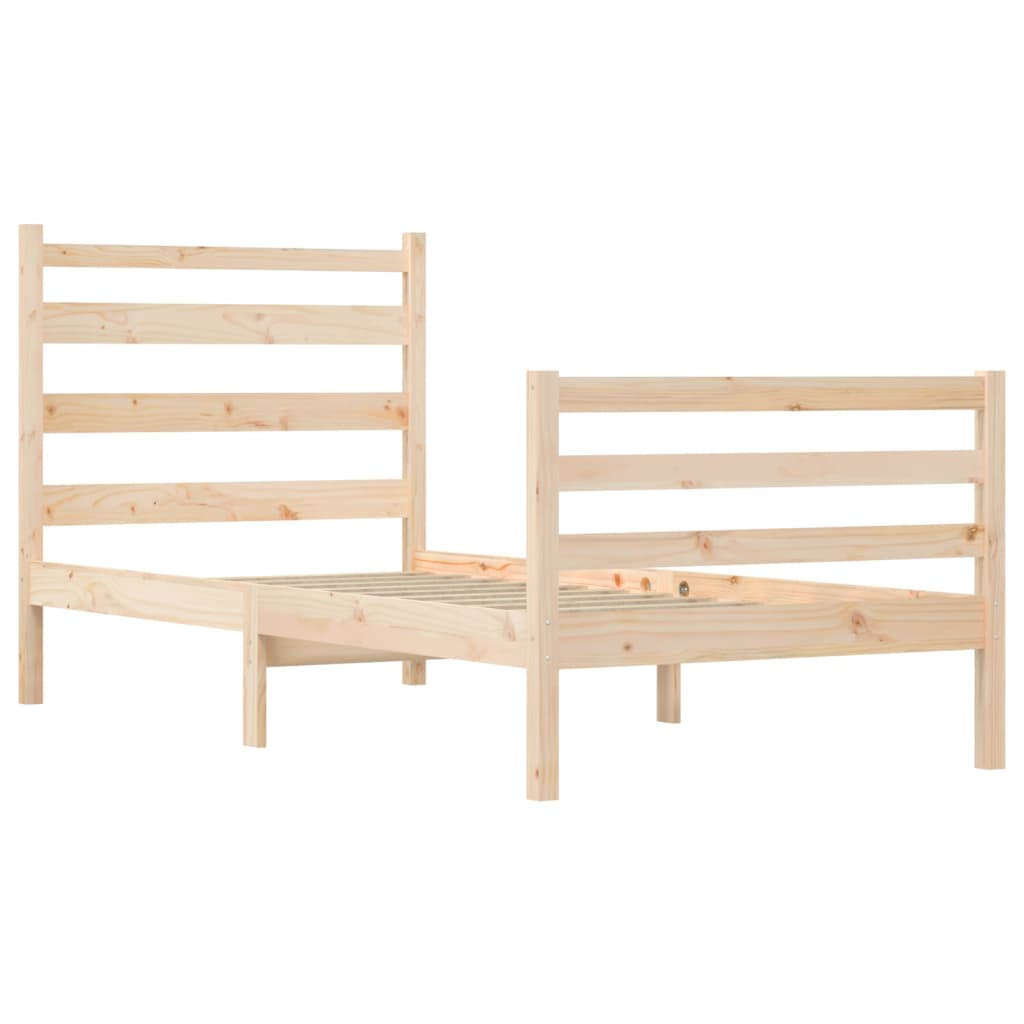 Cadre de lit sans matelas bois de pin massif 90x200 cm - XIOS