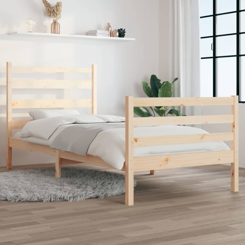 Cadre de lit sans matelas bois de pin massif 90x200 cm - XIOS
