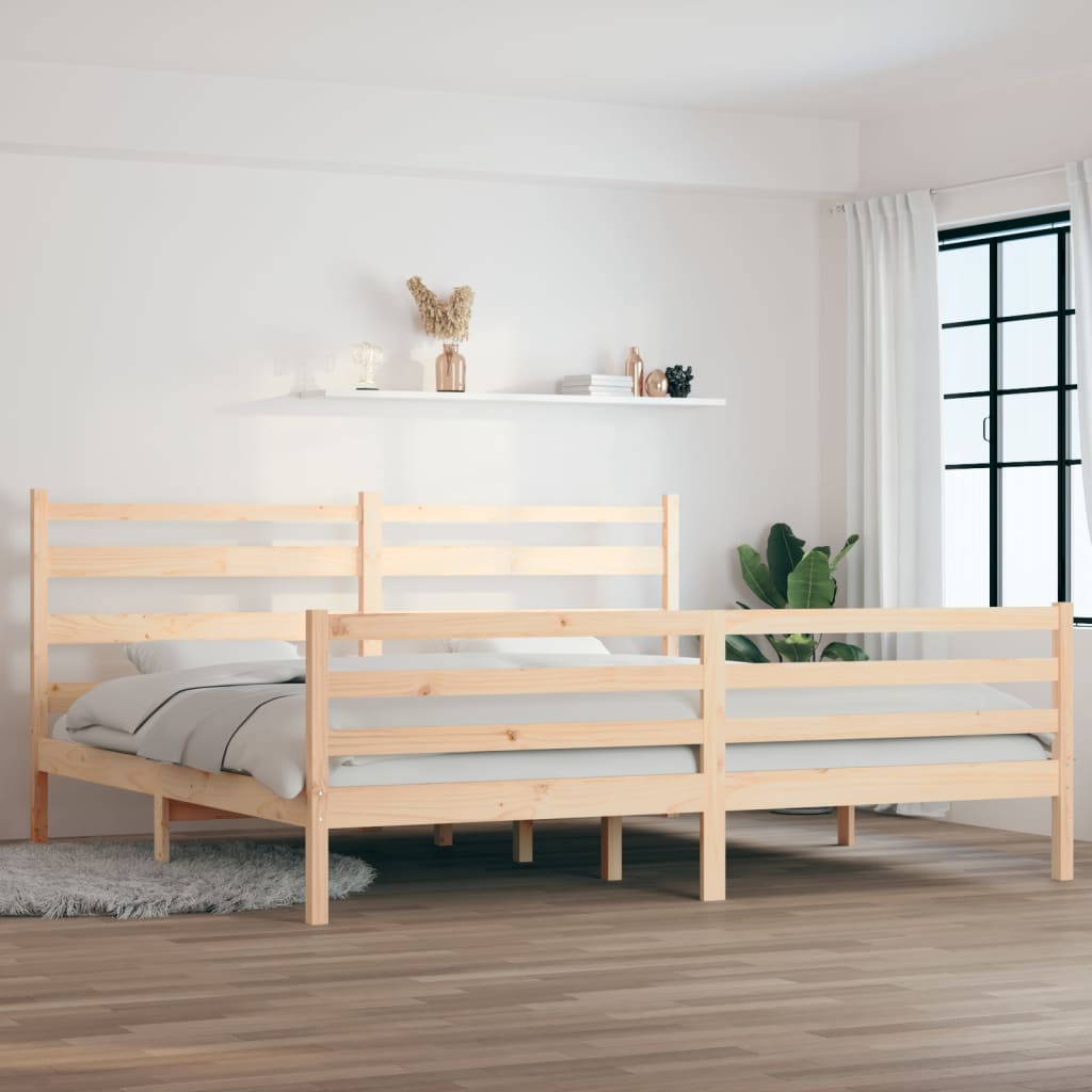 Cadre de lit sans matelas bois massif de pin 200x200 cm - XIOS