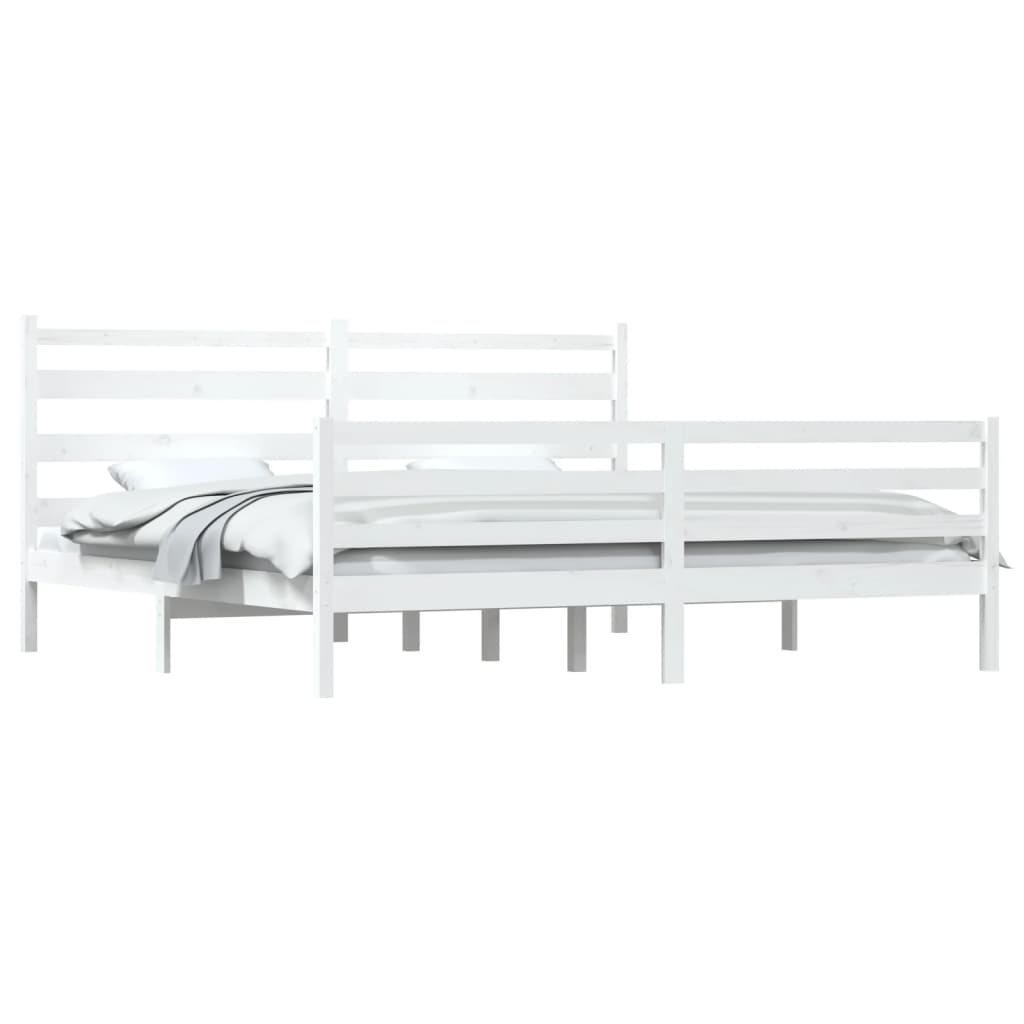 Cadre de lit sans matelas bois massif de pin 200x200 cm blanc - XIOS