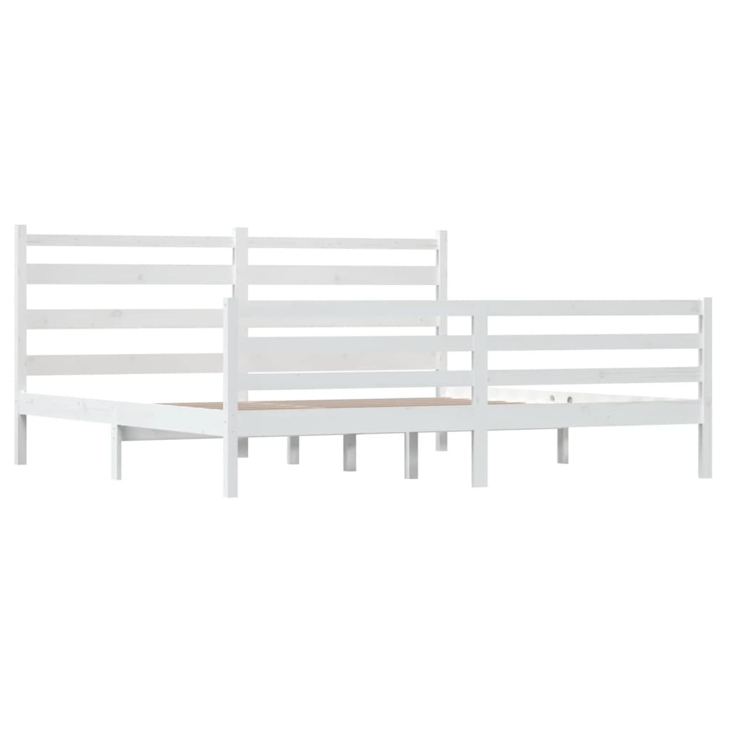 Cadre de lit sans matelas bois massif de pin 200x200 cm blanc - XIOS