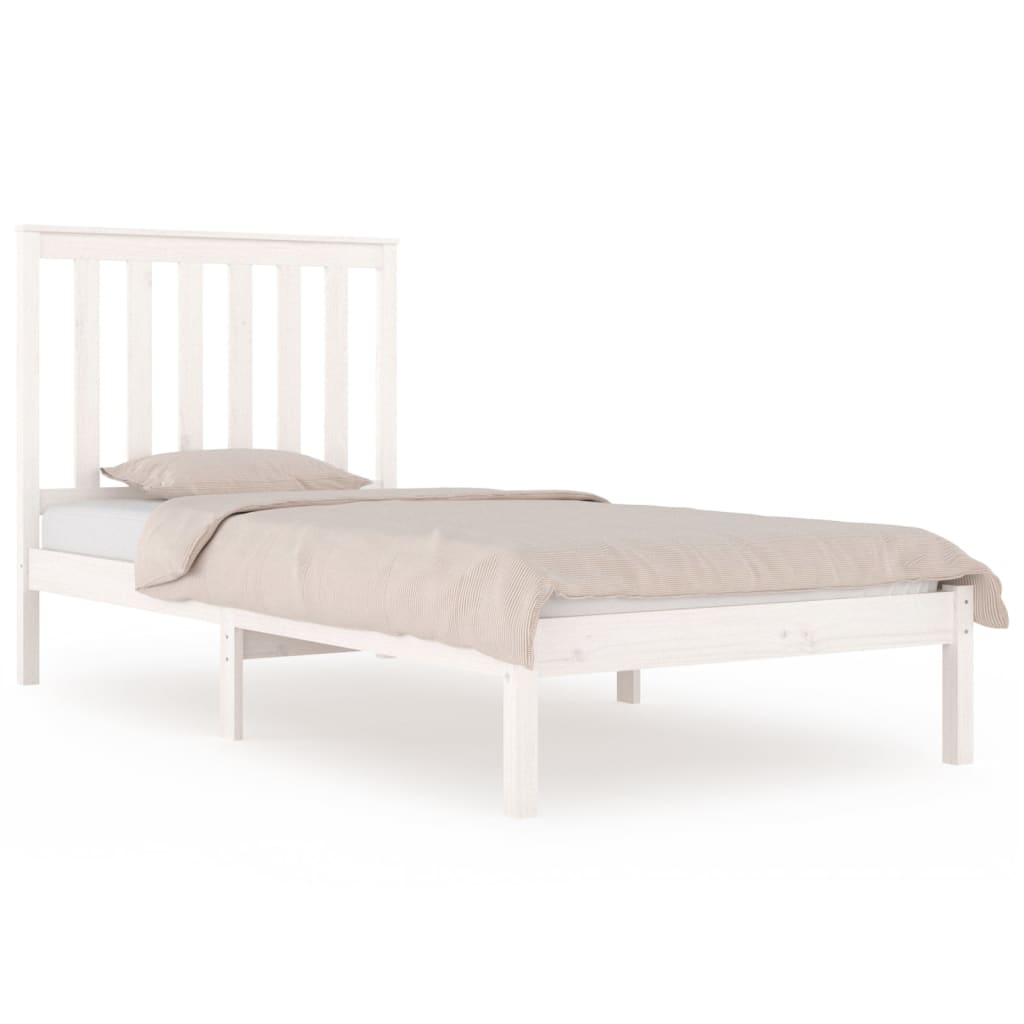 Cadre de lit sans matelas blanc bois massif - XIOS