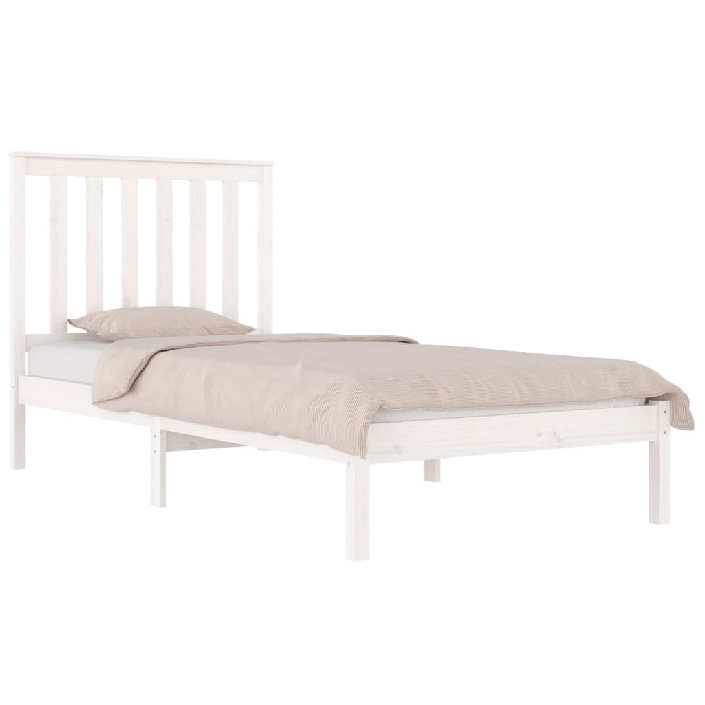 Cadre de lit sans matelas blanc bois massif - XIOS