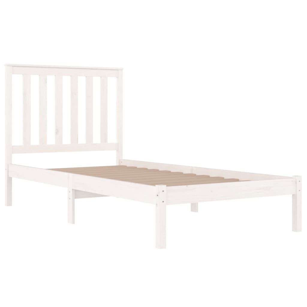 Cadre de lit sans matelas blanc bois massif - XIOS