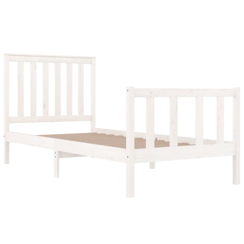 Cadre de lit sans matelas blanc bois massif - XIOS