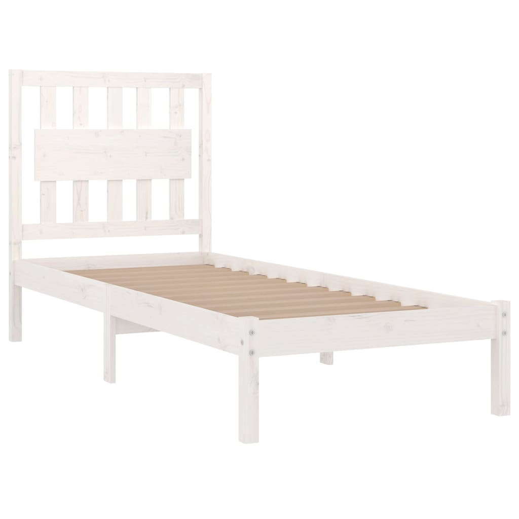 Cadre de lit sans matelas blanc bois massif - XIOS