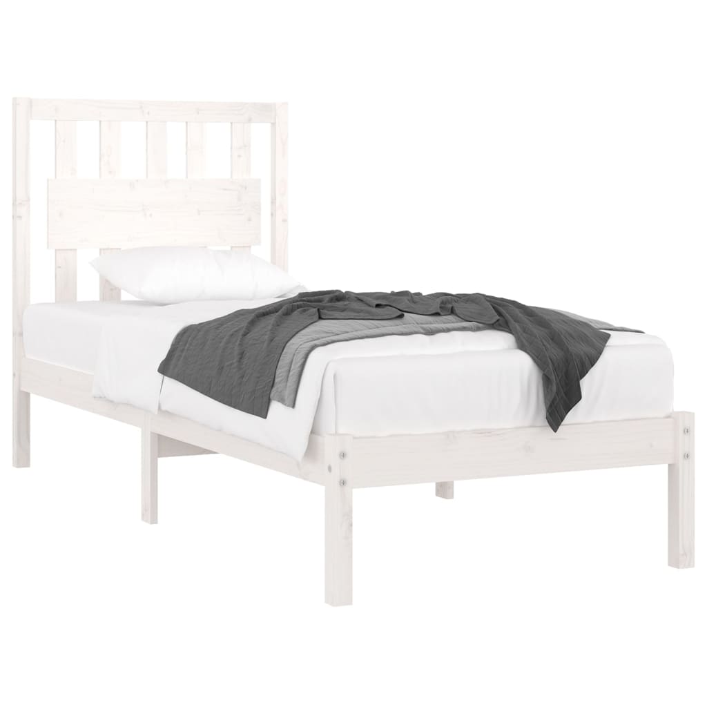 Cadre de lit sans matelas blanc bois massif 90x200 cm - XIOS