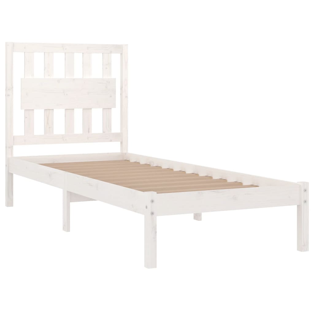 Cadre de lit sans matelas blanc bois massif 90x200 cm - XIOS