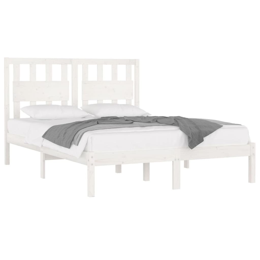 Cadre de lit sans matelas blanc bois massif 120x200 cm - XIOS