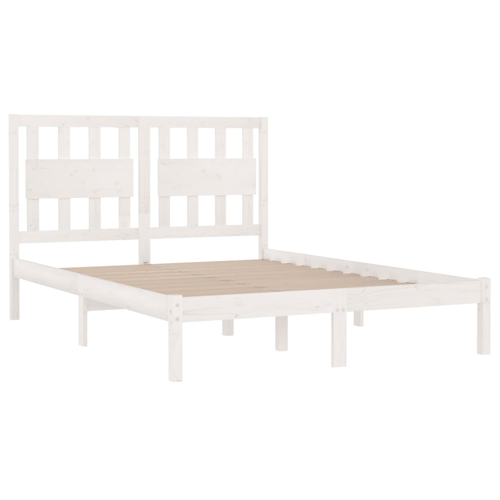 Cadre de lit sans matelas blanc bois massif 120x200 cm - XIOS