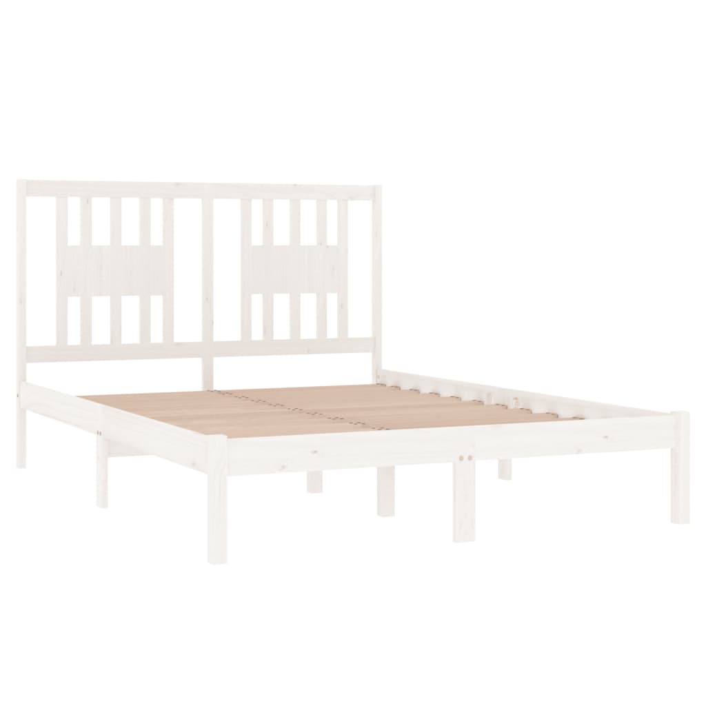 Cadre de lit sans matelas blanc bois massif - XIOS
