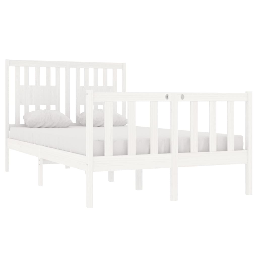 Cadre de lit sans matelas blanc 120x190 cm bois massif - XIOS