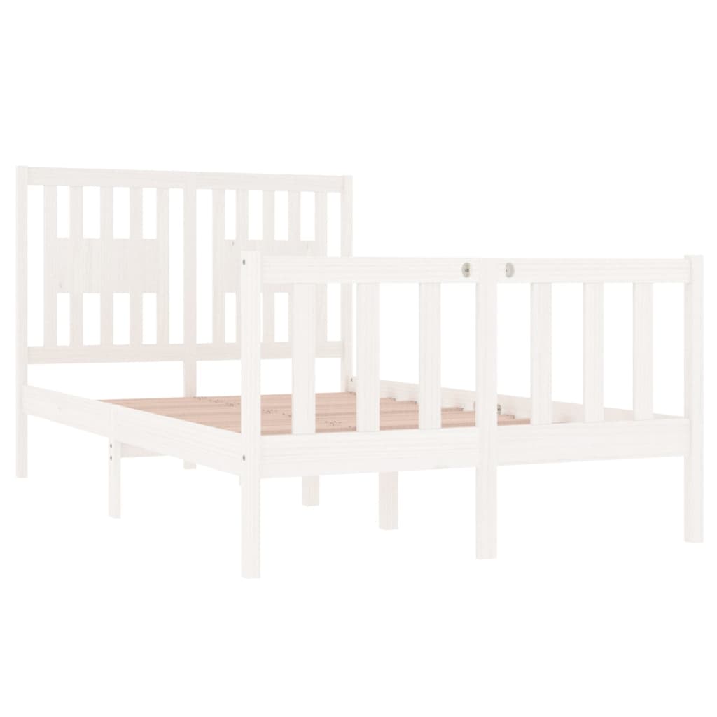 Cadre de lit sans matelas blanc 120x190 cm bois massif - XIOS