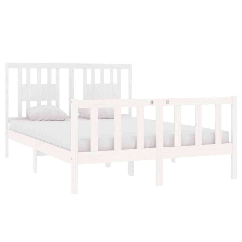 Cadre de lit sans matelas blanc 135x190 cm bois massif - XIOS