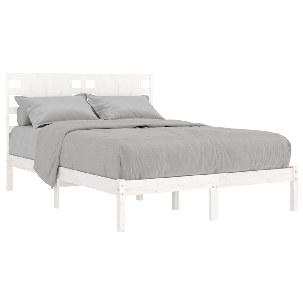 Cadre de lit sans matelas blanc 120x190 cm bois massif - XIOS