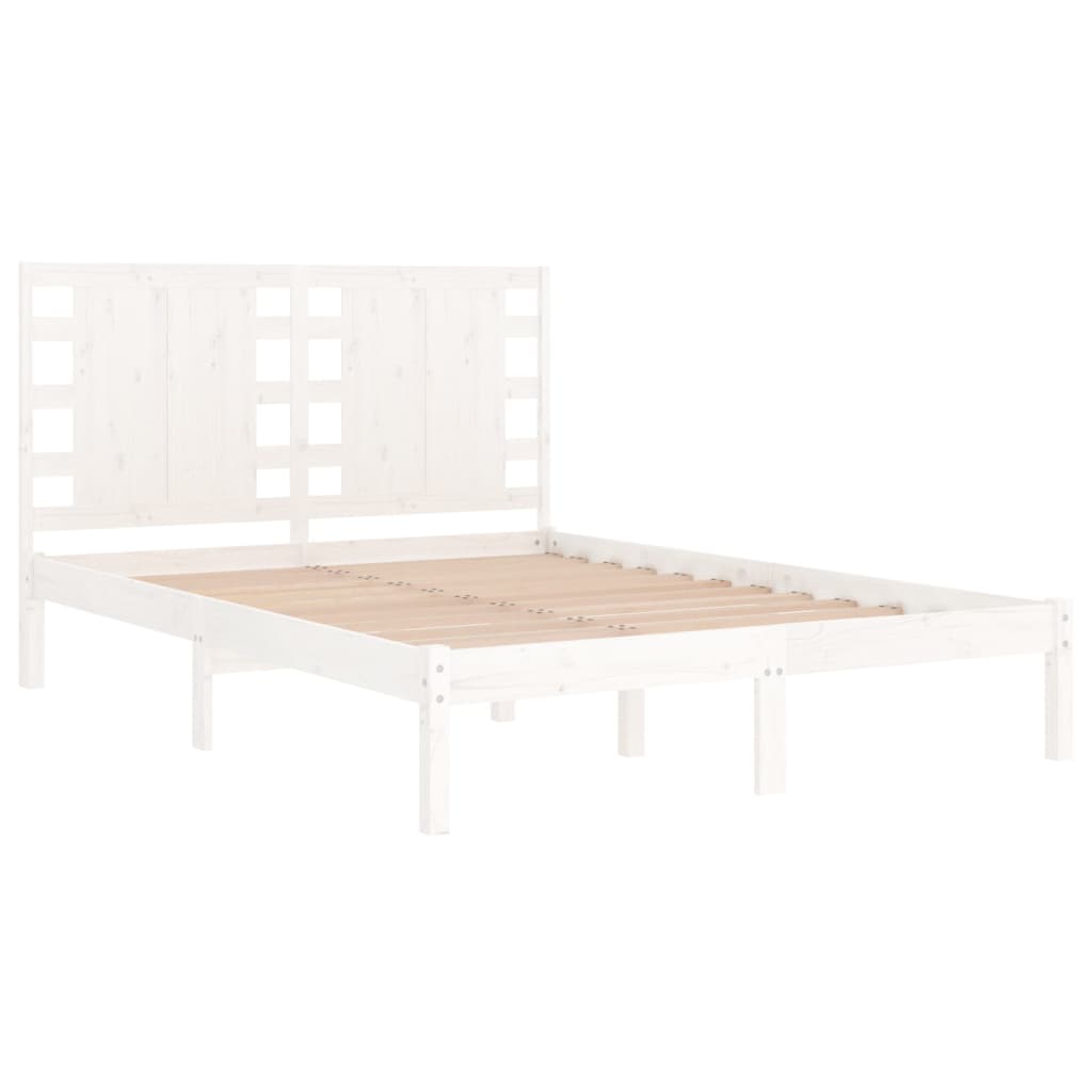 Cadre de lit sans matelas blanc 120x190 cm bois massif - XIOS