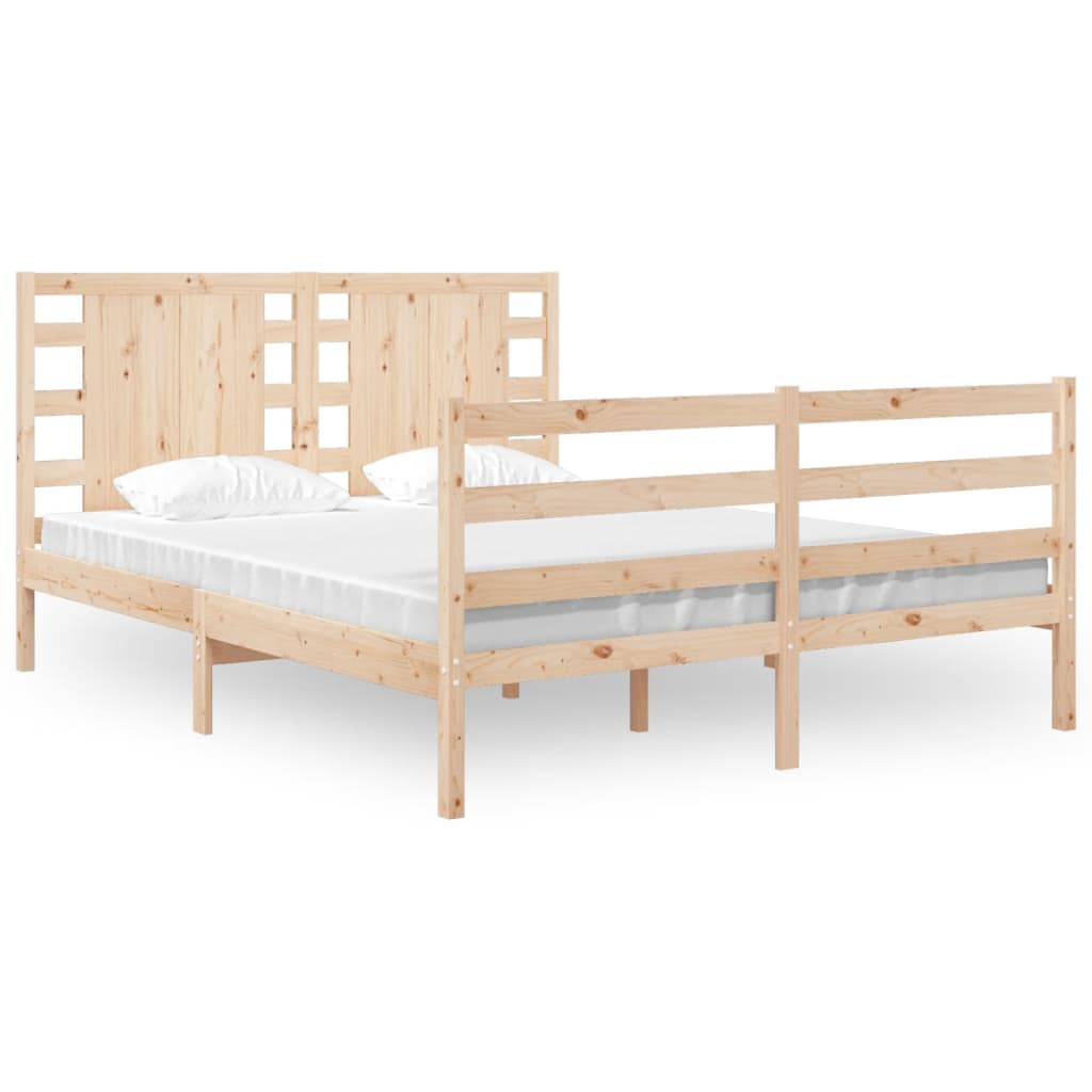 Cadre de lit sans matelas 135x190 cm bois de pin massif - XIOS