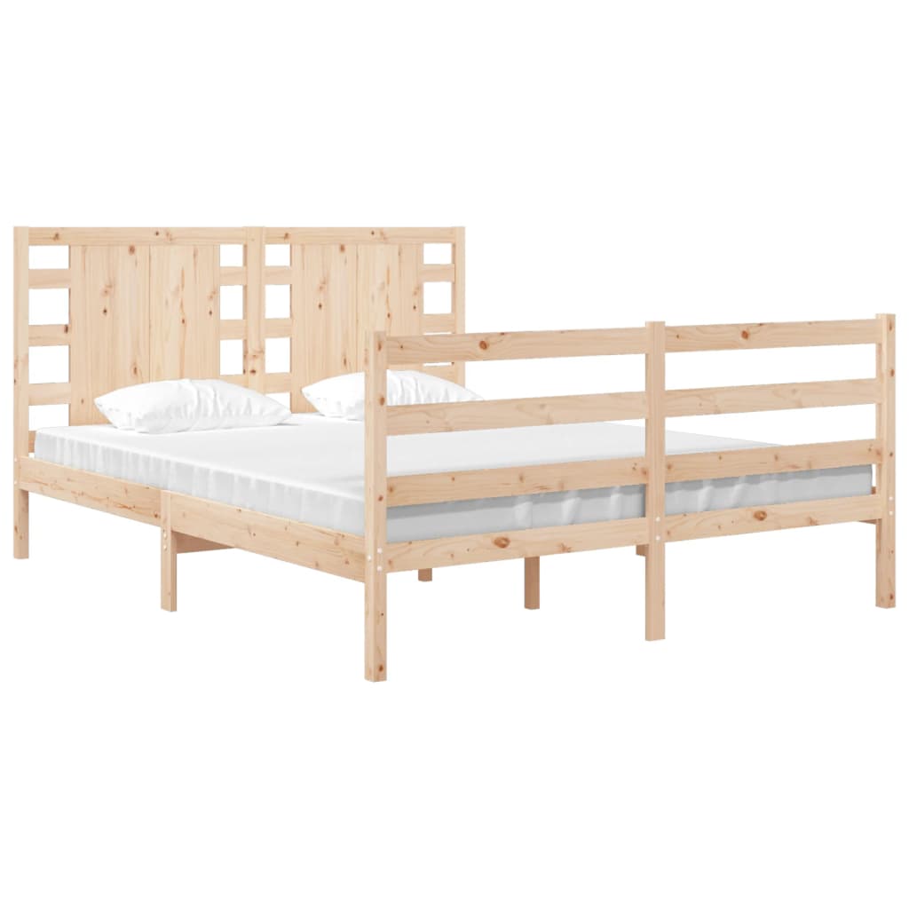 Cadre de lit sans matelas 135x190 cm bois de pin massif - XIOS