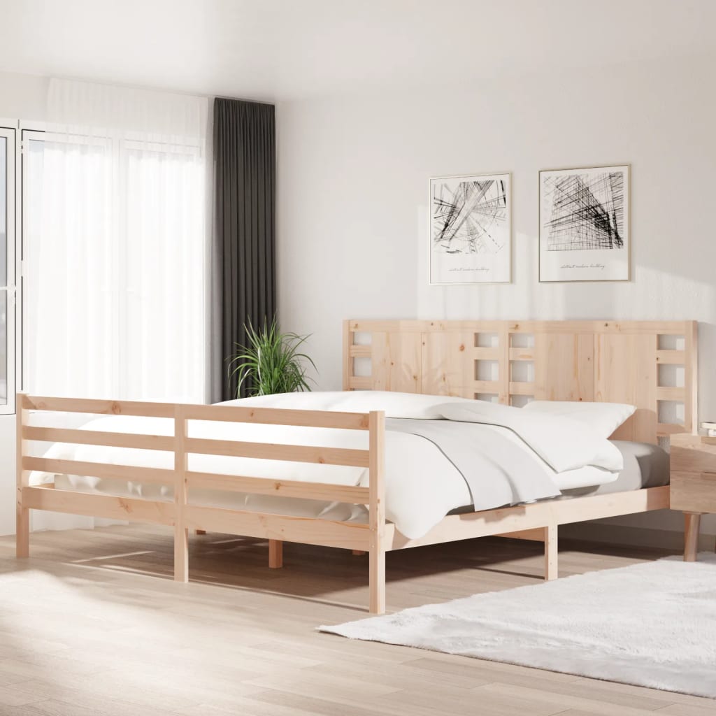 Cadre de lit sans matelas 200x200 cm bois massif de pin - XIOS